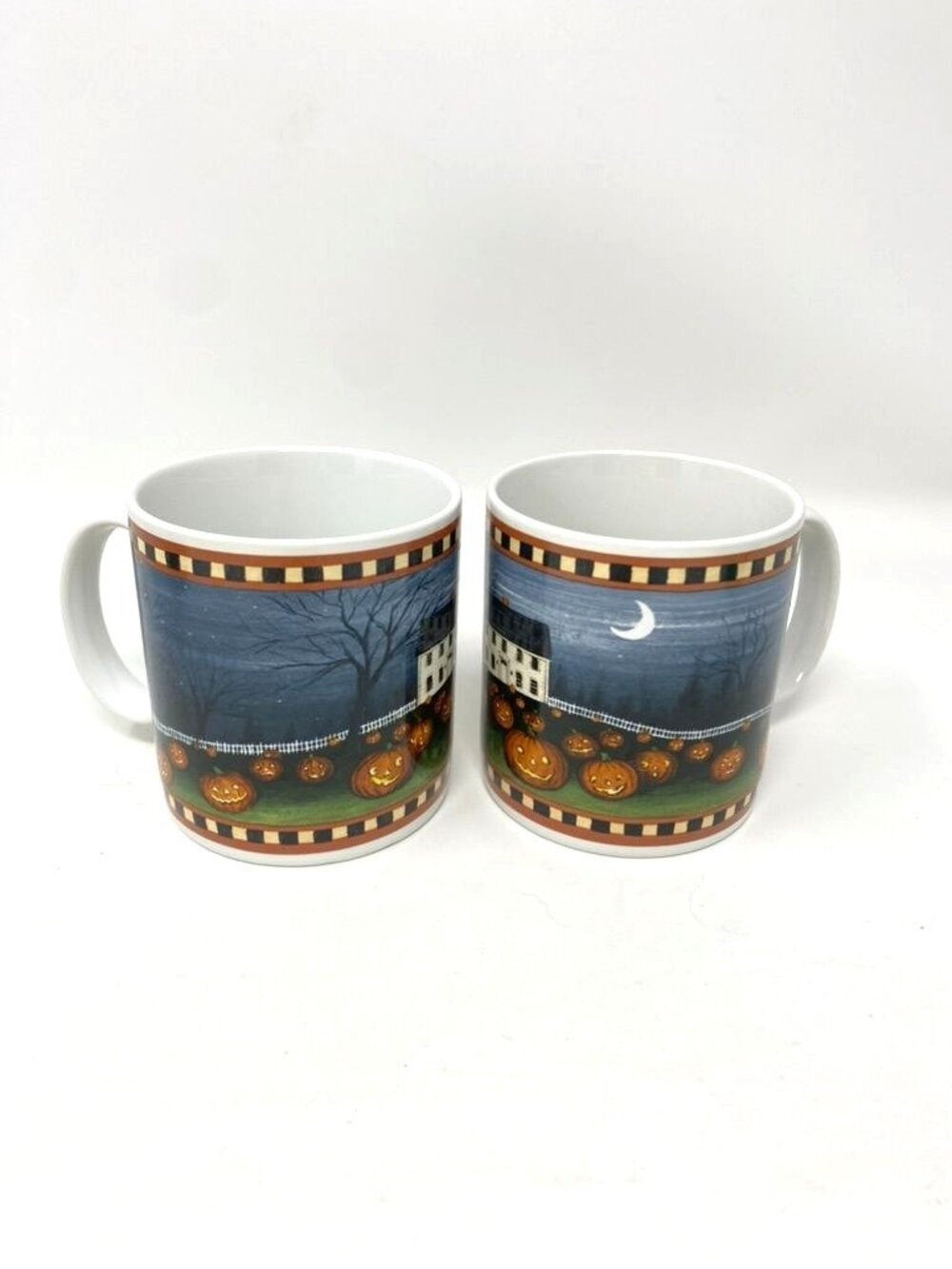 David Carter Brown Collection Pumpkin Hollow Set Of 2 Mugs Halloween Sakura 2001